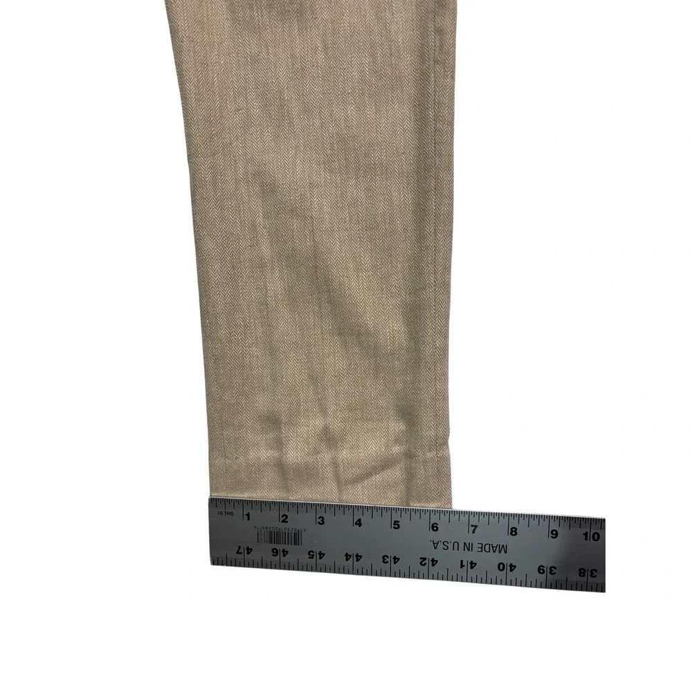 Banana Republic 30x29 Tan Herringbone Linen Cotton Pants Trousers Tailored Fit